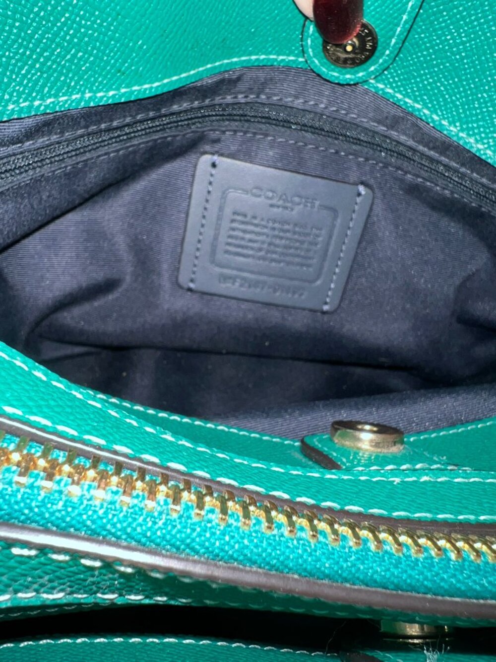 Coach Lillie Carryall Bright Jade Satchel EUC with COA - Picture 10 of 12